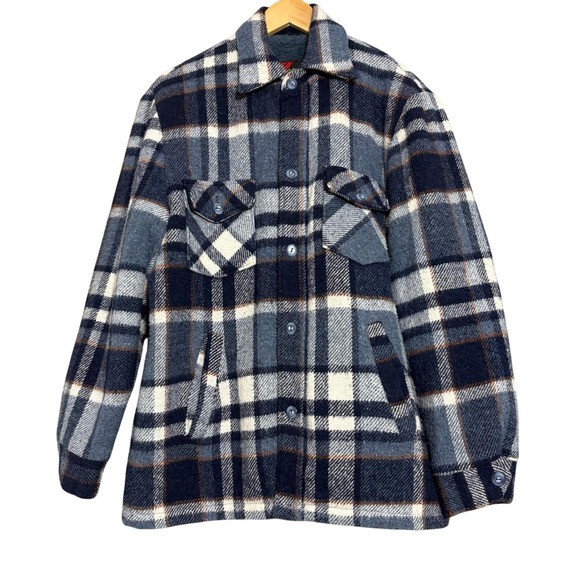 Sears Other - Vintage 70s Sears Shacket Men Large Plaid Flannel Lined Sherpa Faux Fur